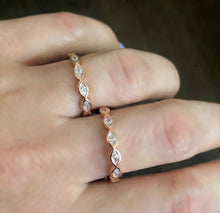 Load image into Gallery viewer, Pave Ring with Oval Zircon in Rose Gold Plated Silver