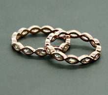 Load image into Gallery viewer, Pave Ring with Oval Zircon in Rose Gold Plated Silver