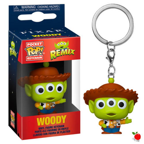 Funko Pocket Pop ToyStory Alien Remix Woody Keyring Poisoned Apple