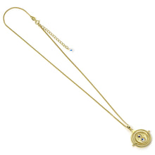 Load image into Gallery viewer, Harry Potter Time Turner Sterling Silver, Gold Plated Necklace embellished with Crystals - Poisoned Apple UK