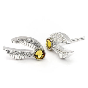 Harry Potter Golden Snitch Stud Earrings Sterling Silver with Crystal Elements - Poisoned Apple UK