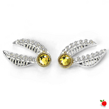 Load image into Gallery viewer, Harry Potter Golden Snitch Stud Earrings Sterling Silver with Crystal Elements - Poisoned Apple UK