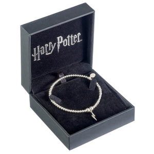 Harry Potter Sterling Silver Ball Bead Bracelet & Lightning Bolt Charm with Crystal Elements - Poisoned Apple UK