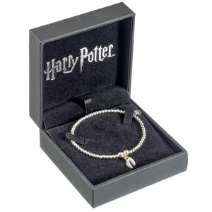 Harry Potter Sterling Silver Ball Bead Bracelet & Golden Snitch Charm with Crystal Elements - Poisoned Apple UK