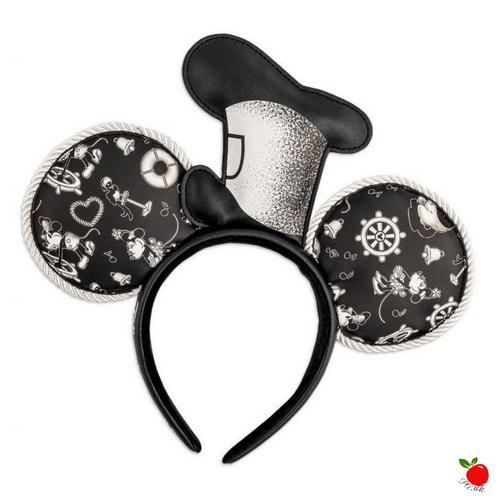 Loungefly Disney Mickey Steamboat Willie Applique Hat Rope Piping Headband Ears - Poisoned Apple UK