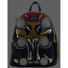 Load image into Gallery viewer, Loungefly Marvel Thor Love And Thunder Cosplay Glow In The Dark Mini Backpack - Poisoned Apple UK