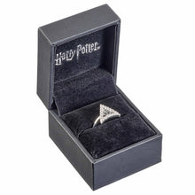 Load image into Gallery viewer, Harry Potter Deathly Hallows Ring Embellished with Crystals in Sterling Silver - Poisoned Apple UK
