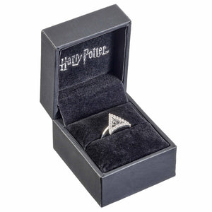 Harry Potter Deathly Hallows Ring Embellished with Crystals in Sterling Silver - Poisoned Apple UK