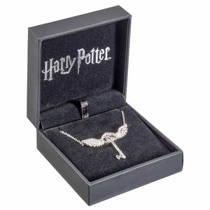 Harry Potter Sterling Silver Flying Key Necklace with Crystals - Poisoned Apple UK