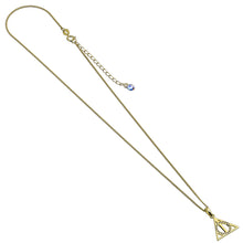 Load image into Gallery viewer, Harry Potter Deathly Hallows Sterling Silver, Gold Plated Necklace with Swarovski Crystals LE 1000 - Poisoned Apple UK
