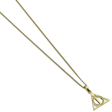 Load image into Gallery viewer, Harry Potter Deathly Hallows Sterling Silver, Gold Plated Necklace with Swarovski Crystals LE 1000 - Poisoned Apple UK