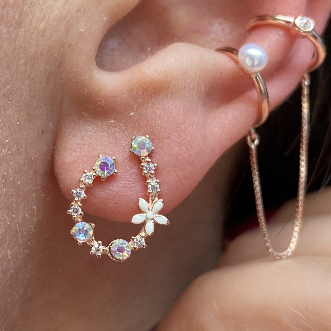 U Shaped Spring Earrings in Silver, Yellow Gold Plated or Rose Gold Plated