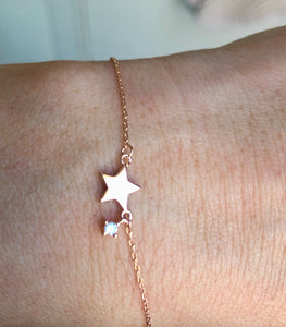 Dainty Heart, Butterfly or Star Bracelet in Rose / Yellow Gold Plating