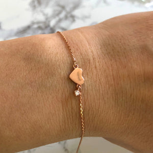 Dainty Heart, Butterfly or Star Bracelet in Rose / Yellow Gold Plating