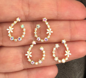 U Shaped Spring Earrings in Silver, Yellow Gold Plated or Rose Gold Plated