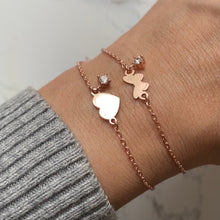 Load image into Gallery viewer, Dainty Heart, Butterfly or Star Bracelet in Rose / Yellow Gold Plating
