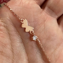 Load image into Gallery viewer, Dainty Heart, Butterfly or Star Bracelet in Rose / Yellow Gold Plating
