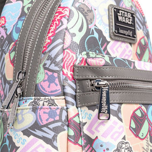 Loungefly Star Wars Pastel Graffiti Sticker All Over Print Mini Backpack - Poisoned Apple UK