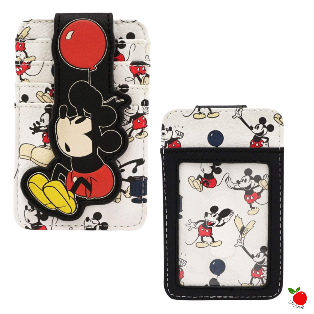 Loungefly Disney Mickey Mouse Balloon All Over Print Card Holder Wallet Poisoned Apple UK