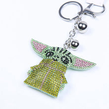 Load image into Gallery viewer, Star Wars The Mandalorian Yoda Child Rhinestone Premium 3D Keyring - Poisoned Apple UK
