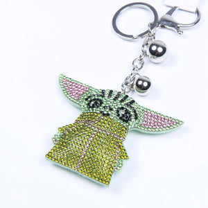 Star Wars The Mandalorian Yoda Child Rhinestone Premium 3D Keyring - Poisoned Apple UK