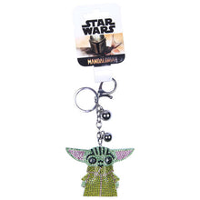 Load image into Gallery viewer, Star Wars The Mandalorian Yoda Child Rhinestone Premium 3D Keyring - Poisoned Apple UK
