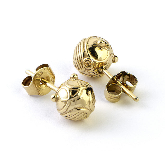 Harry Potter Golden Snitch Stud Earrings Gold Plating on Sterling
